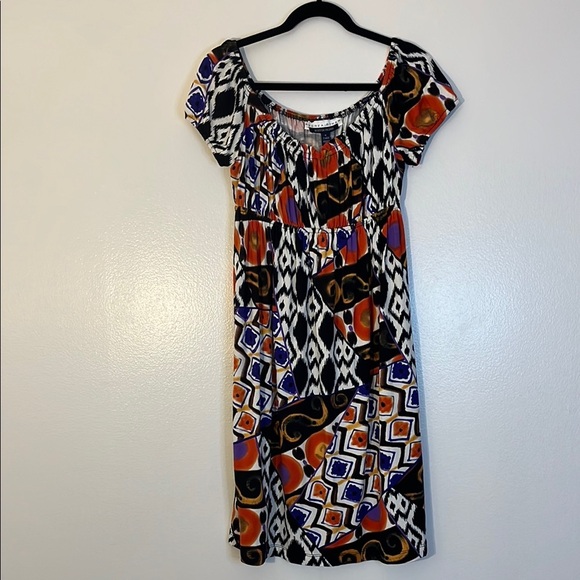 Boston Proper x Andrea Behar | Geometric midi dress Women’s size M stretch - Picture 1 of 7